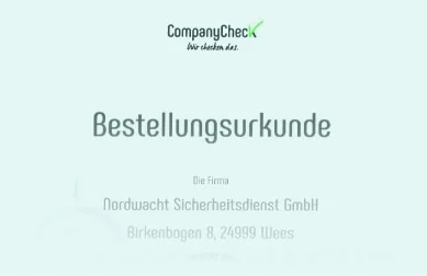 Bestellurkunde Fachkraft für Arbeitssicherheit