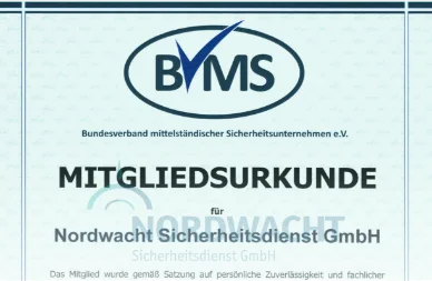 BVMS Mitgliedsurkunde