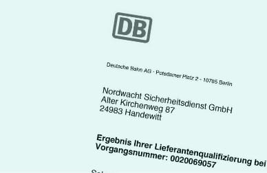 Zertifikat DB Bahn